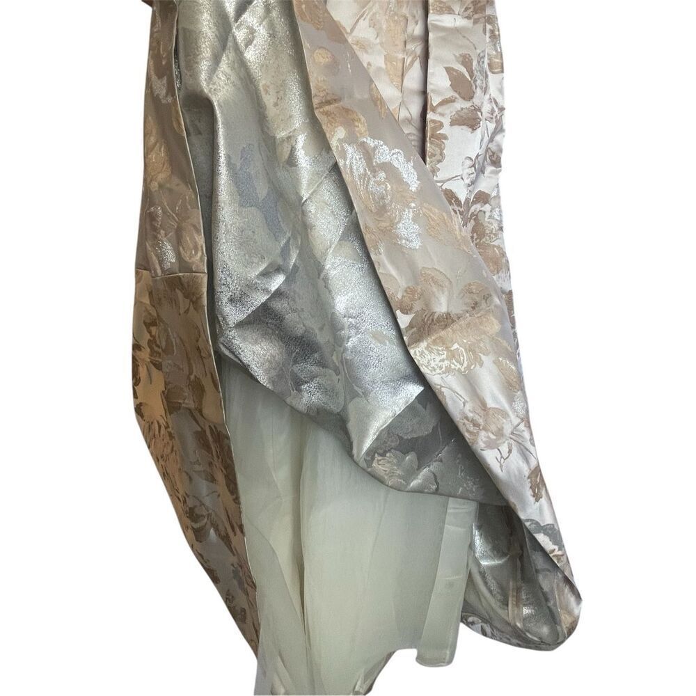 Eliza J Ball Gown Maxi Skirt Gold Cream Floral Brocade - Picture 6 of 6